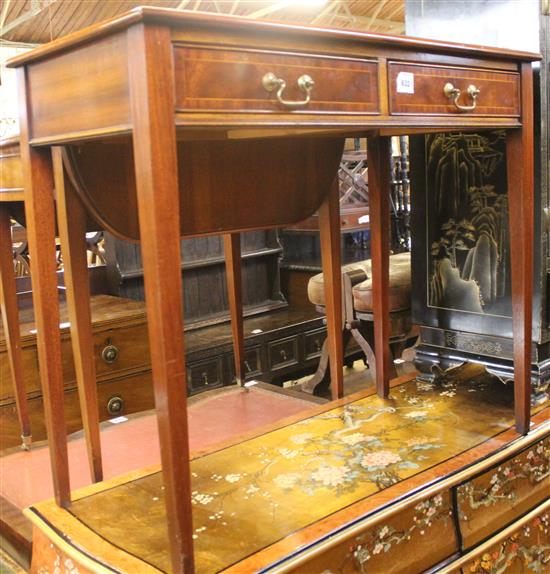 2-drawer mahogany side table(-)